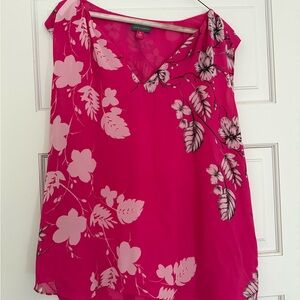Vince Camuto Vibrant Pink Floral Blouse